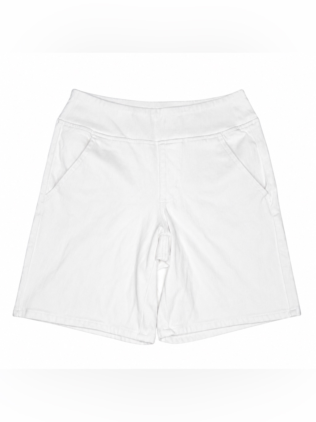 Belle By Kim Gravel White Knit Bermuda Shorts